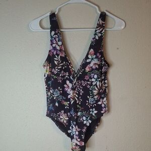 Hobie Floral V-Neck Swimsuit size medium